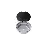 Thetford spares kit.glass lid. round bowl. solid black - Imagen 2