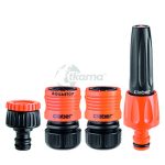 Set lanza rociadora de chorro ajustable y accesorios de 1/2” de Claber