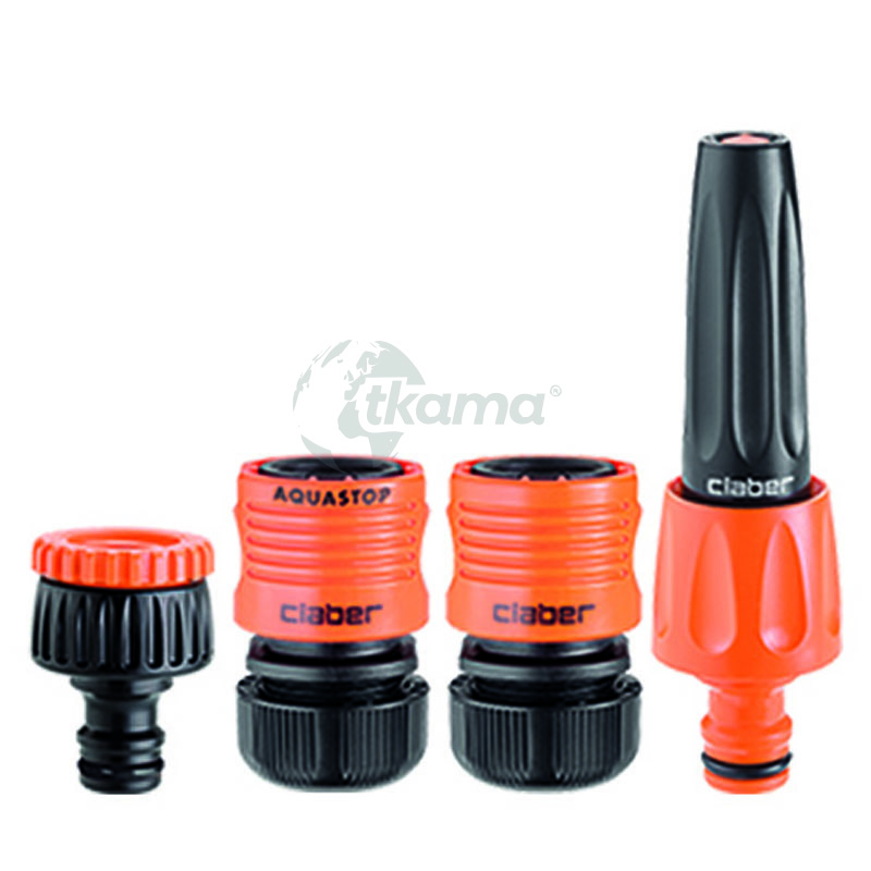 8000625088027.jpg Set lanza rociadora de chorro ajustable y accesorios de 1/2” de Claber - Imagen 1