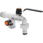 Grifo metal 1/2” con doble salida de Claber