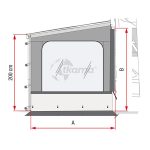 Panel lateral Side W Pro F80L XXL gris claro y oscuro con ventana de Fiamma - Imagen 2