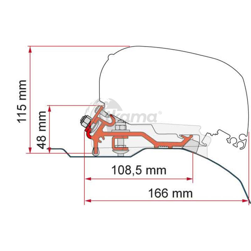 8004815438999.jpg Kit adaptador toldo de Fiamma Ducato/Jumper/Boxer Low Profile >06 (F80) -DB-LHD+RHD/Slim - Imagen 1