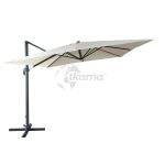 Parasol Aluminio Roma De Luxe Estructura Antracita Y Tela En Blanco Crudo de Chillvert