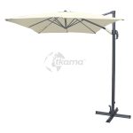Parasol Jardín Aluminio Roma Mini Estructura Antracita Y Tela En Blanco Crudo de Chillvert