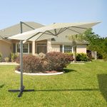 Parasol Jardín Aluminio Roma Mini Estructura Antracita Y Tela En Blanco Crudo de Chillvert - Imagen 4