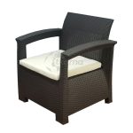 Conjunto Balcón Perugia Resina Imitacion Ratan Marron Chocolate de Chillvert - Imagen 3