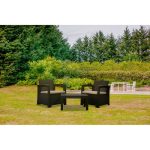 Conjunto Balcón Perugia Resina Imitacion Ratan Marron Chocolate de Chillvert - Imagen 4