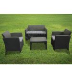 Conjunto Jardín Siena Resina Imitacion Ratan Color Gris Antracita de Chillvert - Imagen 2