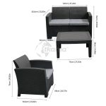 Conjunto Jardín Siena Resina Imitacion Ratan Color Gris Antracita de Chillvert - Imagen 4