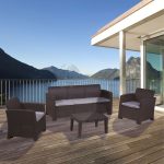 Conjunto Jardín Salerno Resina Imitacion Ratan Color Marron Chocolate de Chillvert - Imagen 2