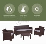 Conjunto Jardín Salerno Resina Imitacion Ratan Color Marron Chocolate de Chillvert - Imagen 3