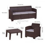 Conjunto Jardín Salerno Resina Imitacion Ratan Color Marron Chocolate de Chillvert - Imagen 4