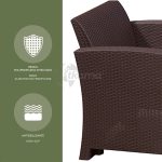 Conjunto Jardín Salerno Resina Imitacion Ratan Color Marron Chocolate de Chillvert - Imagen 5