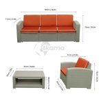 Conjunto Jardín Treviso Resina Imitacion Ratan Color Gris Claro de Chillvert - Imagen 4