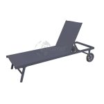 Tumbona Aluminio Con Ruedas Aruba Estructura Antracita Y Textilene Gris Oscuro de Chillvert