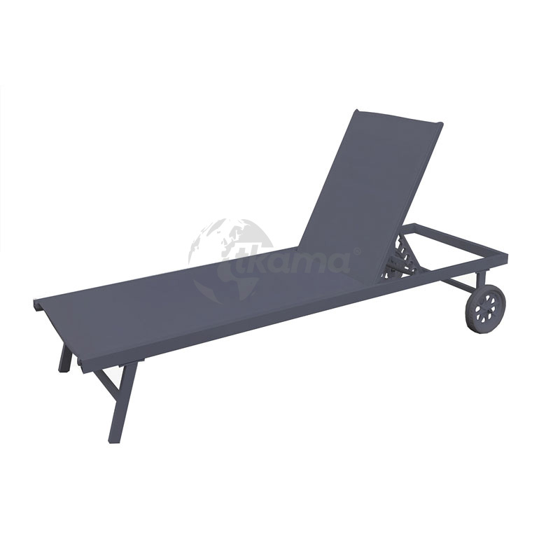 8436038135032.jpg Tumbona Aluminio Con Ruedas Aruba Estructura Antracita Y Textilene Gris Oscuro de Chillvert - Imagen 1