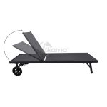 Tumbona Aluminio Con Ruedas Aruba Estructura Antracita Y Textilene Gris Oscuro de Chillvert - Imagen 4