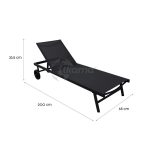 Tumbona Aluminio Con Ruedas Aruba Estructura Antracita Y Textilene Gris Oscuro de Chillvert - Imagen 5