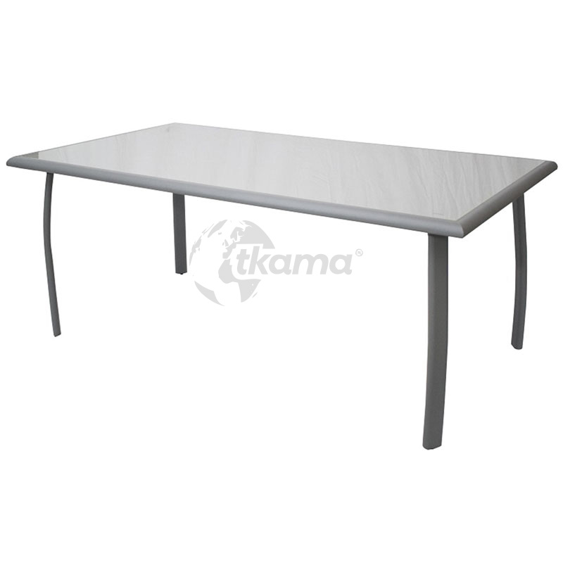8436038135070.jpg Mesa Jardin Portofino Aluminio Y Cristal Estructura Gris Antracita Y Cristal Templado 5 Mm En Gris Claro de Chillvert - Imagen 1