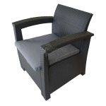 Conjunto Jardín Capri Resina Imitacion Ratan  Color Gris Antracita de Chillvert - Imagen 2