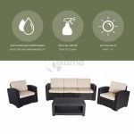 Conjunto Jardín Treviso Resina Imitacion Ratan Color Gris Antracita de Chillvert - Imagen 3