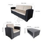 Conjunto Jardín Treviso Resina Imitacion Ratan Color Gris Antracita de Chillvert - Imagen 4