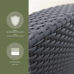 Conjunto Jardín Treviso Resina Imitacion Ratan Color Gris Antracita de Chillvert - Imagen 5