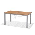 Mesa Bérgamo Madera Eucalipto Imitacion Teka Y Aluminio de Chillvert