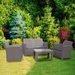 Conjunto Jardín  Santorini  Resina Imitacion Ratan Color Beige de Chillvert - Imagen 4