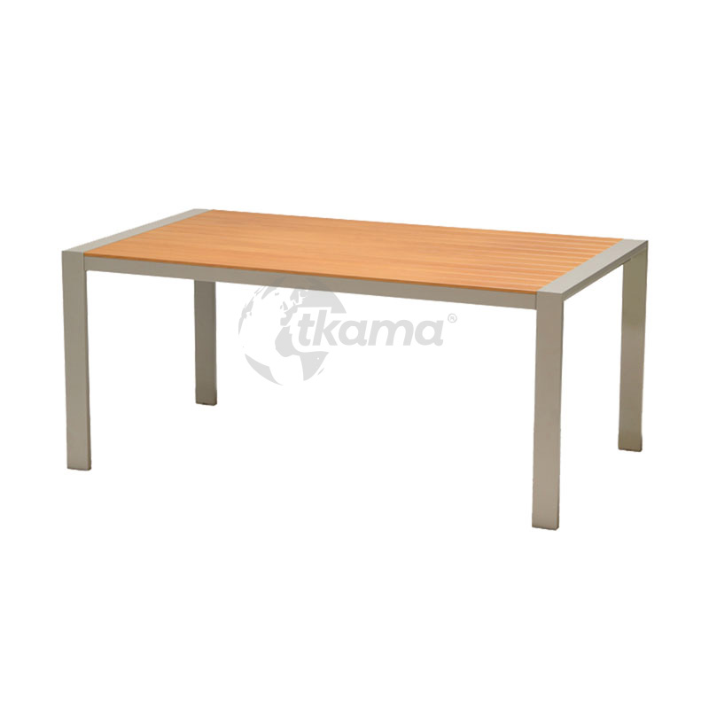 8445401000181.jpg Mesa Napoles Aluminio Con Base Imitacion Madera de Chillvert - Imagen 1