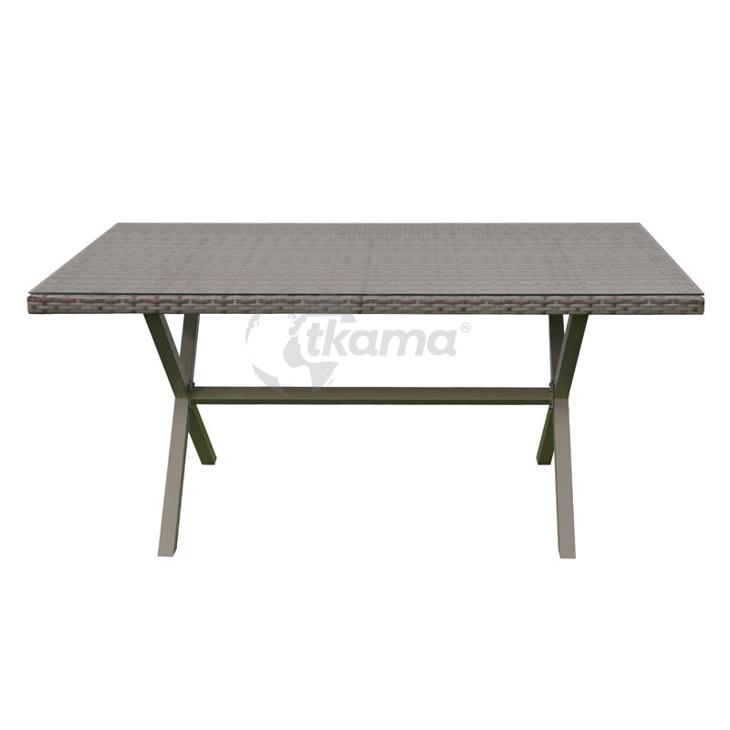8445401000259.jpg Mesa Jardin Varenna Acero Con Cristal Y Imitación Ratan Sintetico de Chillvert - Imagen 1