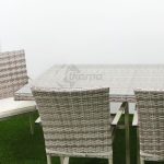 Mesa Jardin Varenna Acero Con Cristal Y Imitación Ratan Sintetico de Chillvert - Imagen 4