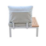 Sofa Individual Bérgamo Con Mesa Lateral En Aluminio Y Madera De Eucalipto Imitacion Teka En Color Gris.
 de Chillvert - Imagen 2