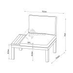 Sofa Individual Bérgamo Con Mesa Lateral En Aluminio Y Madera De Eucalipto Imitacion Teka En Color Gris.
 de Chillvert - Imagen 4