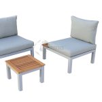 Sofa Individual Bérgamo Con Mesa Lateral En Aluminio Y Madera De Eucalipto Imitacion Teka En Color Gris.
 de Chillvert - Imagen 6