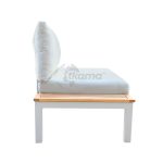 Sofa 2 Plazas Bérgamo Con Mesa Lateral En Aluminio Y Madera De Eucalipto Imitacion Teka En Color Gris.
 de Chillvert - Imagen 3