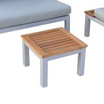 Mesita Bérgamo En Aluminio Y Madera De Eucalipto Imitacion Teka
 de Chillvert - Imagen 3
