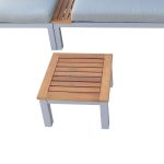 Mesita Bérgamo En Aluminio Y Madera De Eucalipto Imitacion Teka
 de Chillvert - Imagen 4