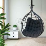 Sillón Colgante Ratán Natural Negro Parma Con Cojín de Chillvert - Imagen 2