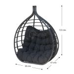 Sillón Colgante Ratán Natural Negro Parma Con Cojín de Chillvert - Imagen 4