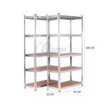 Set 2 Estantería metálica Galv. 5 b. 90cm de Catter House - Imagen 3