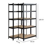 Set 2 Estantería metálica negras 5 b. 90cm de Catter House - Imagen 3