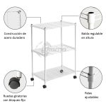 Estantería metálica klaus80 bla. 3 b. rued. de Catter House - Imagen 3