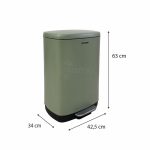 Cubo recicl. pedal planeta 50 l verde de Catter House - Imagen 4