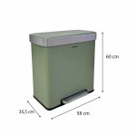 Cubo recicl. pedal planeta 60 l verde de Catter House - Imagen 4